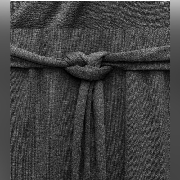 Zara NWT Medium Wool Blend Knit Wrap MIDI Dress Gray V-neck Light Knit - Picture 8 of 9